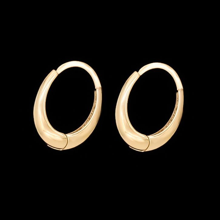 گوشواره حلقه‌ای طلا کم اجرت  18 عیار زنانه ناریا مدل t21